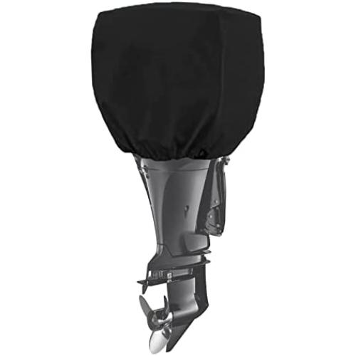 FCOUIID Outboard Motor Cover Boat Motor Cover, Outboard Engine Cover Up to 50-115 Thick (Black,2 Strokes)