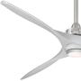 Minka-Aire F853L-BN/SL Aviation 60 Inch Ceiling Fan with LED Light and DC Motor in Brushed Nickel Finish and Silver Blades