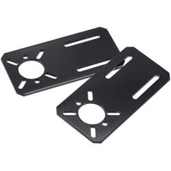 MECCANIXITY Motor Mounting Bracket Alloy Mount Plate Holder 100x50mm Black for 28/35/42 Stepper Motor 2 Pack