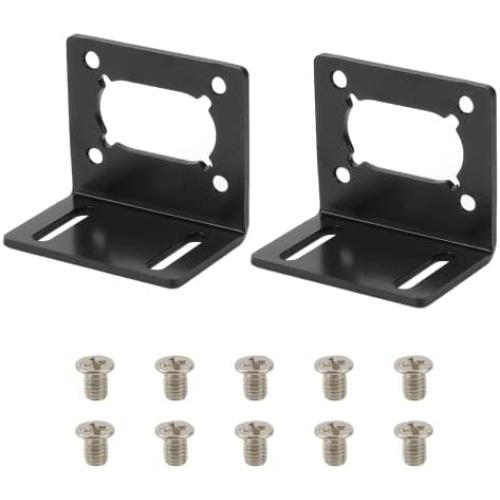 370 Mounting Bracket with Screw Worm Gear Motor Fixed Fastener DIY Parts DC Motor Holder (Single-Side Bracket) - 2 Pack