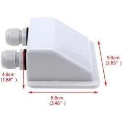 Quluxe 2 Pcs Solar Weatherproof ABS Solar Double Cable Entry Gland for Solar Panels, Motorhomes, Caravans, Boats and RVs- White