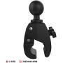 RAM Mounts RAP-404-202U Tough-Claw Medium Clamp Double Ball Mount with Round Plate with Medium Arm for Rails 1