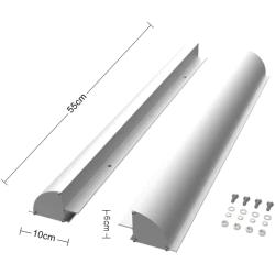 NUZAMAS Set of 2 Aluminium Solar Panel Side Brackets, Spoilers for Fitting Solar Panels to Motorhomes, Caravans, House Roofs, RV Camper, Van, Travel, Trailer, Boat, Silver