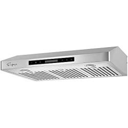 Empava Ducted Under Cabinet Range Hood with Soft Touch Controls Sealed Aluminum Motor 4 Speeds Fans Baffle Filters and LED Lights in Stainless Steel 500CFM, 36 Inch