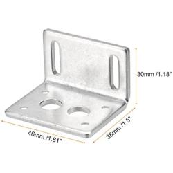 MECCANIXITY Motor Bracket Motor Mounting Holder 30x46x38mm Silver Tone for Worm Gear Motor with Screws