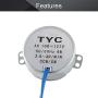Fielect 2Pcs Synchronous Motor AC 110V 2.5-3RPM Turntable Motor CW/CCW Direction 4W TYC-50 Single Flat Shaft