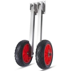 XinKunmarine Stainless Steel Inflatable Boat Launching Wheels Set, Removable Transom Launch Wheels - Fits Any Transom Boat - Heavy Duty CNC Cut Bracket, Support Up to 600lbs