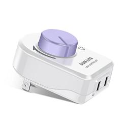 Sazomdon Soldering Iron Temperature Control,Electric Fan、Factory Electric Fan,Ventilation Fan,Power Controller,Desk Lamp,Dimming LED Light,UL Listed Plug in Dimmer Switch,120VAC,White,Pack of 1.