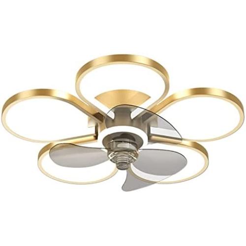 QINAIDI Flower Shape Ceiling Fan with Lights Remote Control, Modern Ceiling Fan Dimmable Lights Modes, Bedroom Ceiling Fan Living Room,with Semi Flush Mount