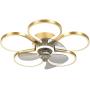 QINAIDI Flower Shape Ceiling Fan with Lights Remote Control, Modern Ceiling Fan Dimmable Lights Modes, Bedroom Ceiling Fan Living Room,with Semi Flush Mount