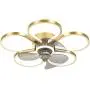 QINAIDI Flower Shape Ceiling Fan with Lights Remote Control, Modern Ceiling Fan Dimmable Lights Modes, Bedroom Ceiling Fan Living Room,with Semi Flush Mount