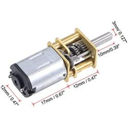 MECCANIXITY DC6V 10RPM Micro Gear Box Speed Reduction Motor, 3mm to 3.17mm L20xD9 Copper Shaft Coupling with Screws