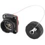 Aviation Connector M20 Plastic Female Plug + Square Male Socket Φ20mm Outdoor Waterproof IP67 Connectors with Cap Panel Mount 2 Pin Gold Plated for Industrial Device Power