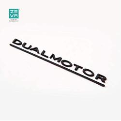 ZENIX Tesla Model 3 Y Dual Motor Performance Badge 3D Metal Car Rear Trunk Emblem Sticker Badge Decals Compatible Decorative Accessories (Dual Motor) Chrome Delete/Black
