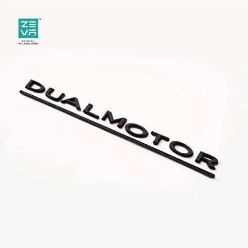 ZENIX Tesla Model 3 Y Dual Motor Performance Badge 3D Metal Car Rear Trunk Emblem Sticker Badge Decals Compatible Decorative Accessories (Dual Motor) Chrome Delete/Black