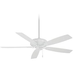 Minka-Aire F551-WH Watt 60 Inch Energy Star Rated Ceiling Fan with DC Motor and 4 Speed Pull Chain in White Finish
