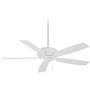 Minka-Aire F551-WH Watt 60 Inch Energy Star Rated Ceiling Fan with DC Motor and 4 Speed Pull Chain in White Finish