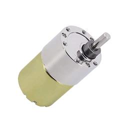 520 High Torque Micro Brush DC Motor Low Speed Gear Reduction Motor Eccentric Shaft Gearbox Diameter 37mm High Torque All Metal Gear Electric Micro Gear Motor(12 Volt, 200RMP)