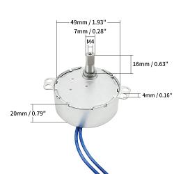 Fielect Synchronous Motor AC 110V 30RPM Synchron Motor Turntable Motor CW Direction 4W TYC-50 Double Flat Tapping Shaft