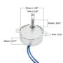 Fielect Synchronous Motor AC 110V 30RPM Synchron Motor Turntable Motor CW Direction 4W TYC-50 Double Flat Tapping Shaft