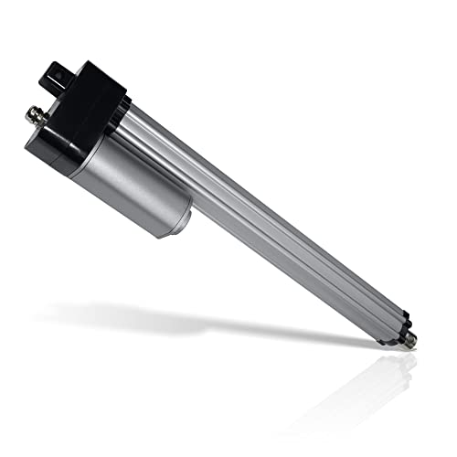 12V Waterproof (450 lbs. / 24 in.) Linear Actuator |IP68M/IP69K Protection for Industrial, Solar Usage | Brushed DC Electric Motor and Stainless-Steel Stroke Rod | Model PA-10-24-450-N-12VDC