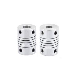 Xnrtop 8mm to 6.35mm Shaft Coupling 25mm Length 19mm Diameter Stepper Motor Coupler Aluminum Alloy Joint Connector for 3D Printer CNC Machine DIY Encoder(Pack of 2）