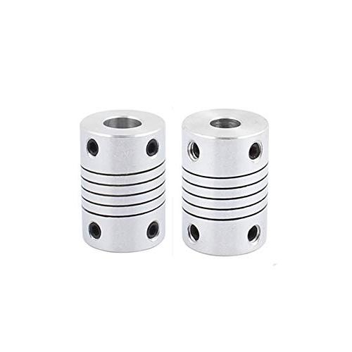 Xnrtop 8mm to 6.35mm Shaft Coupling 25mm Length 19mm Diameter Stepper Motor Coupler Aluminum Alloy Joint Connector for 3D Printer CNC Machine DIY Encoder(Pack of 2）