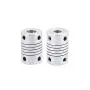 Xnrtop 8mm to 6.35mm Shaft Coupling 25mm Length 19mm Diameter Stepper Motor Coupler Aluminum Alloy Joint Connector for 3D Printer CNC Machine DIY Encoder(Pack of 2）