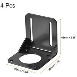MECCANIXITY Motor Bracket Motor Mounting Holder 68x65x68mm Black for 57mm NEMA 23 Stepper Motor with Screws 4 Set