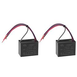 uxcell Ceiling Fan Capacitor CBB61 5/5/5uF 250V AC 4 Wires Metallized Polypropylene Film Capacitor 48x38x26mm for Electric Fan Pump Motor Generator 2Pcs
