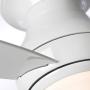 Luminance kathy ireland HOME Curva Sky LED Outdoor Ceiling Fan with Light Kit, 44 Inch | Modern Flush Mount Fixture with Weather Resistant Blades | Dimmable with Remote Control, Appliance White