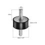 uxcell M10 Rubber Mounts, 2pcs Male/Male Shock Absorber, for Motor Generator Compressor Garage Reverse Pump Impact Air Generator Bobbins, D40mmxH20mm