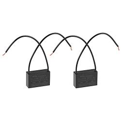 uxcell Ceiling Fan Capacitor CBB61 2.4uF 250V AC 2 Wires Metallized Polypropylene Film Capacitor 37x24x13mm for Electric Fan Pump Motor Generator 2Pcs