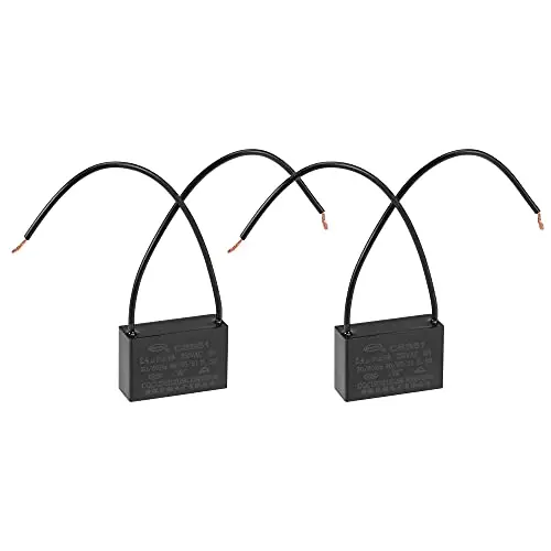 uxcell Ceiling Fan Capacitor CBB61 2.4uF 250V AC 2 Wires Metallized Polypropylene Film Capacitor 37x24x13mm for Electric Fan Pump Motor Generator 2Pcs