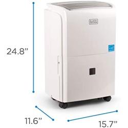BLACK+DECKER 4500 Sq. Ft. Dehumidifier for Extra Large Spaces and Basements, Energy Star Certified, BDT50WTB