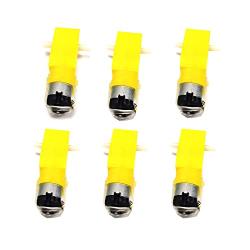 DC 3~6V Gear Motor Wheel and Motor, for Smart Car Robot Pack of 6