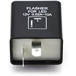 iJDMTOY (1) 2-Pin CF12 Electronic LED Flasher Relay Fix Compatible With Motorcycle or Scooter Install LED Turn Signal Bulbs Hyper Flash Issues