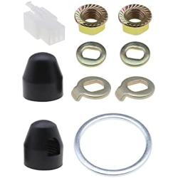 1 Set E-Bike Hub Motor Nuts Bike Safety Washers Electric Bicycle Wheel Lock Nuts Motor Axle Bolt Screw for 750W-1500W Motors with 14mm Shaft
