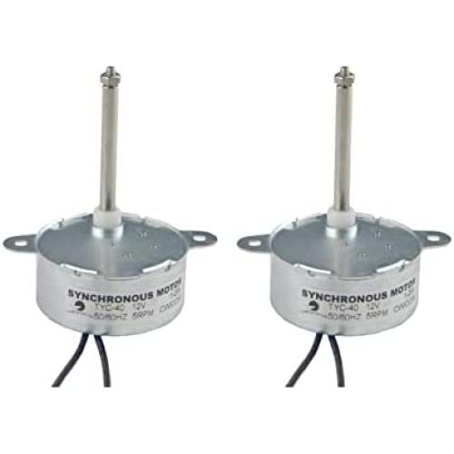 CHANCS Synchronous Motor TYC-40 AC 12V 5RPM Shaft Length 4.6cm for Fiber Optic Christmas Ornament (2PCS)