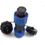 SD13 2pin Waterproof Power Connector, φ13mm 10A 380V High Voltage 1865mm Male Female Circular Power LED Connector Plug(Female)-Socket(Male) (2pin, Panel Mount x 3set)