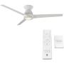 Tip Top Smart Indoor and Outdoor 3-Blade Flush Mount Ceiling Fan 52in Matte White with 3000K LED Light Kit and Remote Control works with Alexa, Google Assistant, Samsung Things, and iOS or Android App