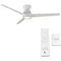 Tip Top Smart Indoor and Outdoor 3-Blade Flush Mount Ceiling Fan 52in Matte White with 3000K LED Light Kit and Remote Control works with Alexa, Google Assistant, Samsung Things, and iOS or Android App