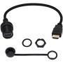 CERRXIAN 30cm HDMI 2.0 4K x 2K 60Hz Male to Female Car Mount Dash Flush Mount Extension Cable for Car, Boat, Motorcycle, Truck Dashboard(HDMI)