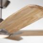 Dorian Eco 60 Inch Ceiling Fan with Light | Dimmable LED Fixture with Premium DC Motor | 6-Speed Wall Control with Natural Solid Wood Blades with and Downrod Mount, Brushed Steel