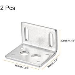MECCANIXITY Motor Bracket Motor Mounting Holder 30x46x38mm Silver Tone for Worm Gear Motor 2pcs