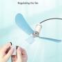 Utopone Small Solar Ceiling Fan USB Interface can Charge Mobile Phone Easy to Start Ceiling Fan Rotary Button Stepless Speed Regulation Round Edge Treatment Built-in Hook