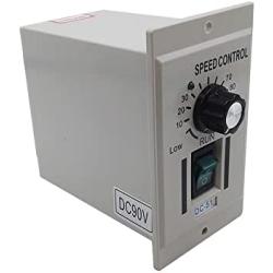 DC Motor Speed Controller AC 110V Input DC 0-90V Output Knob Adjustable Speed Electric Speed Regulator for Permanent Magnet DC Motor 400W DC-51