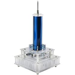 Music Tesla Coil, Amazing Desktop Ornament,Lightning Maker Impressive Ideal Science and Technology Physics Gift,and 2 DIY Small Tesla Coil Kit (Blue-Silver)