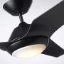Noble Home 60 Inch Large Ceiling Fan with Light and Wall Control | Dimmable LED Fixture with 6 Speed DC Motor | Modern 3 Blade Propeller Design | Downrod Included for Overhead Hanging, Black