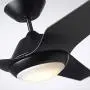 Noble Home 60 Inch Large Ceiling Fan with Light and Wall Control | Dimmable LED Fixture with 6 Speed DC Motor | Modern 3 Blade Propeller Design | Downrod Included for Overhead Hanging, Black
